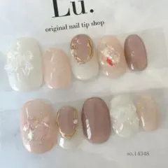 【現品】リボンネイル　マグネット　ホワイト　クリスマス　ピンク