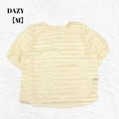 상태좋음 ✨️DAZY ダジー M フリンジ ボーダー 半袖 シアー トップス