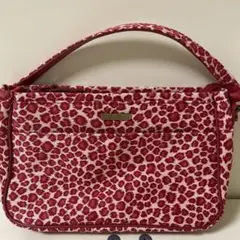セシカ　赤と白のヒョウ柄ショルダーバッグ