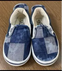 VANS キッズ スリッポン 18cm パッチワーク デニム 匿名配送