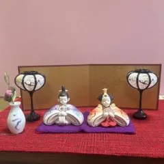 【おまけつき】陶器 雛人形 セット ひな祭り 飾り付き