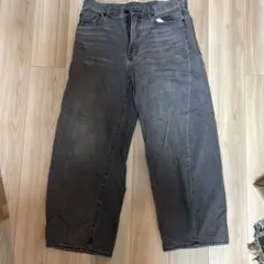 GU ワイドフィットジーンズ グレー 33インチ