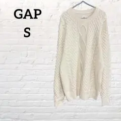 《ギャップ》ケーブルニット　セーター　肉厚【S】ホワイト
