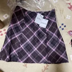 GRL チェック柄ミニスカート 黒・ピンク