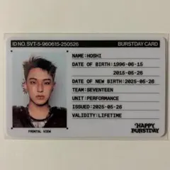 SEVENTEEN スングァン HBD NEW BURSTDAY IDカード - メルカリ