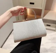 ハンドバッグ 2way ショルダー シルバー 結婚式 パーティー フォーマル