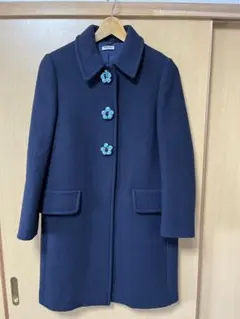 ✨美品✨miumiu スプリングコート Aライン サイズ42 ネイビー ✨美品✨miumiu スプリングコート Aライン サイズ42 ネイビー