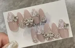 ネイルチップ チェック ハート 蝶々 ワンホン ガーリー 韓国