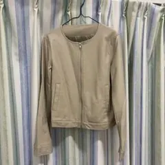 ベージュ レザージャケット ショート丈