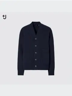 【新品未使用】UNIQLO ＋JプレミアムラムVネックカーディガン ネイビー M