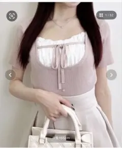 IGNI フロントレースドッキング半袖ニット M