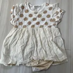 CROISSANCE BEBE ドット柄ロンパース 80