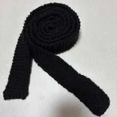 ハンドメイド　細マフラー　黒色 推しカラーに