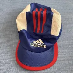 adidas メッシュキャップ 青 赤 ストライプ
