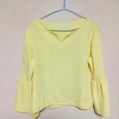 レディース 長袖 トップス レモン色 春向け