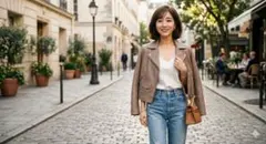 【新品タグ付】定価5.3万 本革 ライダースジャケット 36 ベージュ 山羊革