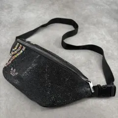 【美品✨】アディダス ウエストバッグ ポーチ クロスボディ ラインストーン 黒