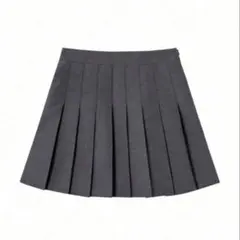 グレー プリーツスカート ミニスカート S SHEIN 無地柄