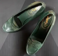 YSL グリーン ハイヒール パンプスのサムネイル
