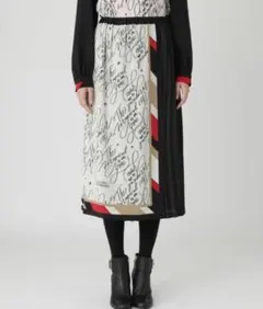 ブルーレーベルクレストブリッジ スカーフプリント プリーツ スカート バーバリー