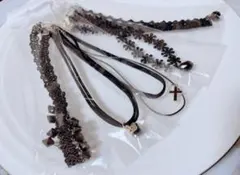 新品 ブラック チョーカー 5個セット ゴシックセクシー ネックレス ダークコア