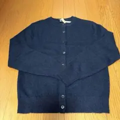 【極美品】UNIQLO ネイビー カシミヤ100% 長袖カーディガン XS