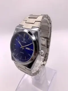【週末限定価格•箱付き】クォーツ腕時計 メンズ 40mm デイデイト ブルーのサムネイル