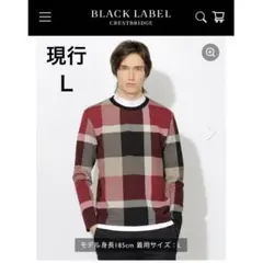 現行✨未使用級 ブラックレーベルクレストビリッジ 赤×黒 チェック柄トップス L
