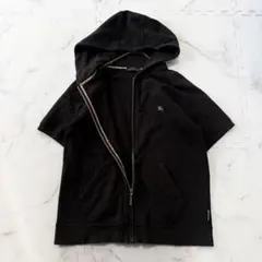 ✨大人気✨ バーバリーブルーレーベル 黒　半袖パーカーL