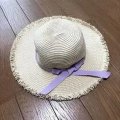 アーバンリサーチドアーズ キッズ 麦わら帽子 フリンジ パープルリボンのサムネイル