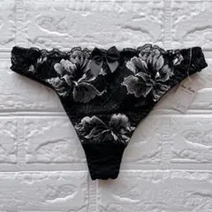 レディースショーツ　Tバック　女性下着　黒　ブラック　レース　Sun Rode