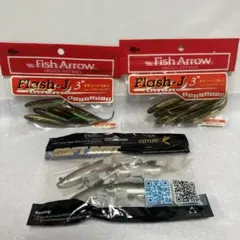 Fish ArrowフラッシュJ 3インチワーム15個セットワカサギアユ#236