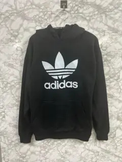 adidas✨アディダス ブラック×ライトブルー パーカーMサイズ