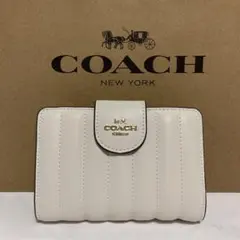 新品　COACH 長財布　コーチ　二つ折り財布　レディース メンズ ホワイト