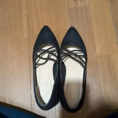 ブラック　パンプス　レース柄のサムネイル