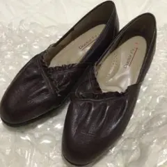 本革　Doctor Fit シャーリング　パンプス　24 EEEE
