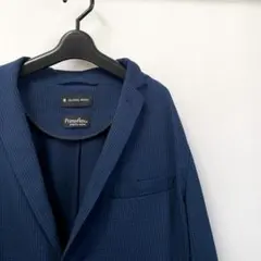 GLOBAL WORK ネイビー テーラードジャケット 薄手 ストレッチ M