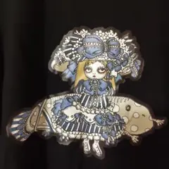 Printstar Tシャツ ブラック ロリータ風イラスト　Ｌ