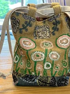 ✴︎ミナペルホネン✴︎ハンドメイド　巾着バッグ　手提げのサムネイル