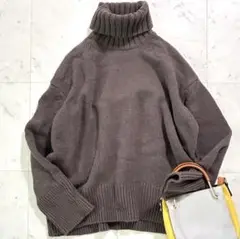 美品♪ ギャルリーヴィー ウール100% タートルネックニット 3L相当 茶
