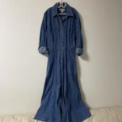 秋先取り！Eddie Bauer オシャレ！マキシ丈デニムワンピースカントリー風