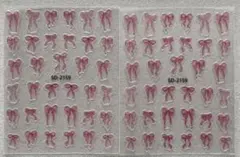 【まとめ割引あり♡】ネイルシール　ステッカー　2枚　リボン　フリル　ピンク