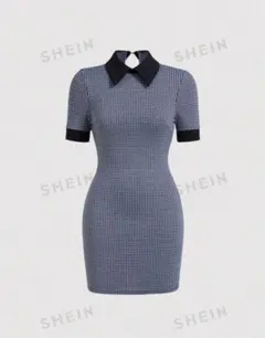 ワンピース　SHEIN 千鳥柄