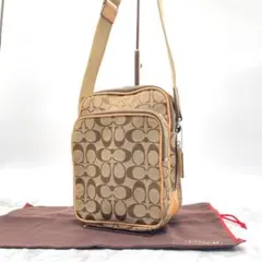 コーチ ショルダーバッグ キャンバス ベージュ シグネチャー 4270