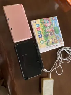 ニンテンドー3DS ピンク 本体+とびだせ どうぶつの森カセット