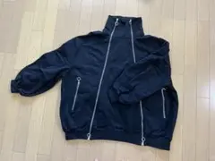 Ellno Loset ダブルジップ ハイネック スウェット パーカー ブラック