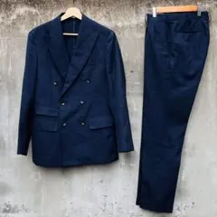 きょうもと様専用 SUIT SELECT ダブル セットアップ ネイビー ウール