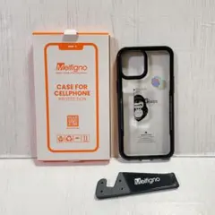 iPhone12ProMax ケース 高耐久性 ワイヤレス充電 透明 クリア 黒