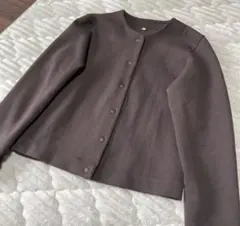 無印良品　二重編みスウェットカーディガン　ブラウン　茶　Mサイズ