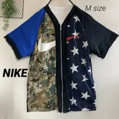 【希少】NIKE ナイキ　リバーシブル　ジップアップ　迷彩　星　ノーカラー